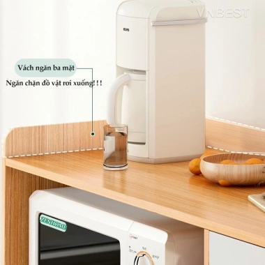 VNBEST Tủ bếp gỗ đa năng - Kệ lưu trữ hiện đại cho phòng khách và bếp, giảm giá 589.000₫