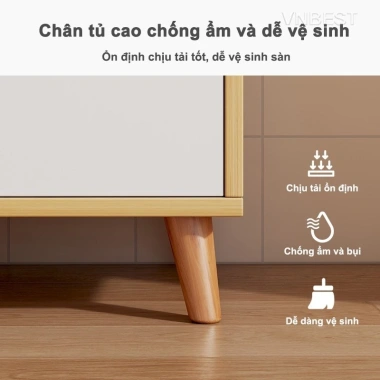 VNBEST Tủ bếp gỗ đa năng - Kệ lưu trữ hiện đại cho phòng khách và bếp, giảm giá 589.000₫