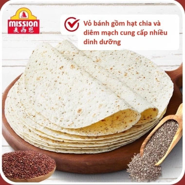 Vỏ Bánh Tortilla Mission Hạt Chia Diêm Mạch Mềm Giàu Dinh Dưỡng Ăn Healthy Không Ngán 2 Vỏ Bánh Tortilla Mission Hạt Chia Diêm Mạch Mềm Giàu Dinh Dưỡng Ăn Healthy Không Ngán 2
