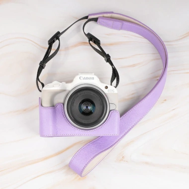 Vỏ bảo vệ hộp Canon R50 R100 màu tím - Đế gói dễ thương, bảo vệ ống kính, giảm 18%