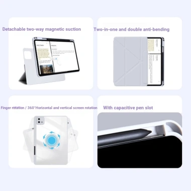 Vỏ bảo vệ Redmi Pad2 Pro 11 inch BABU - Tách từ tính 3 trong 1, xoay 720, chỉ 437.400 VND