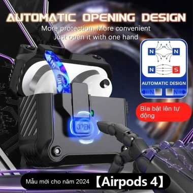 Vỏ bật lên tự động – Hộp bảo vệ AirPods 4/3/2 & Pro, chống rơi, giá ưu đãi 148k 5