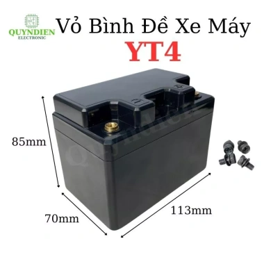 Vỏ Bình Đề Xe Máy YT4 YT5 Cọc Ren Xoắn ABS Chuẩn Kích Thước - Linh Kiện Quỳnh Diễn