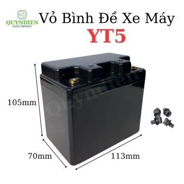 Vỏ Bình Đề Xe Máy YT4 YT5 Cọc Ren Xoắn ABS Chuẩn Kích Thước - Linh Kiện Quỳnh Diễn
