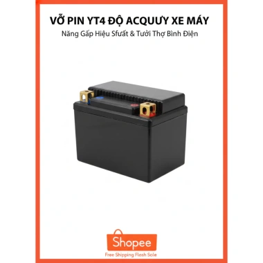 Vỏ Bình Pin Xe Máy YT4 - Độ Pin Lithium Thay Thế Ắc Quy Zin, Giá 40.500 VND