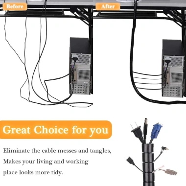Vỏ Bọc Dây Cáp và Túi Đựng, Sắp Xếp Gọn Gàng Cho TV, Máy Tính - Giá Ưu Đãi 40.260đ 3 Vỏ Bọc Dây Cáp và Túi Đựng, Sắp Xếp Gọn Gàng Cho TV, Máy Tính - Giá Ưu Đãi 40.260đ 3