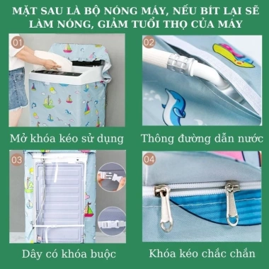 Vỏ bọc máy giặt lồng đứng cửa trên 7-12kg áo trùm vải chống mưa nắng giảm giá 179k 3 Vỏ bọc máy giặt lồng đứng cửa trên 7-12kg áo trùm vải chống mưa nắng giảm giá 179k 3