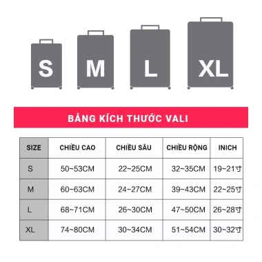 Vỏ Bọc Vali Hành Lý Du Lịch - Dày Dặn, Chắc Chắn, In Không Full Hình, Giá 160k