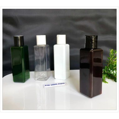Vỏ chai nhựa vuông nắp nhấn press 100-300ml - Lọ PET trong suốt trắng, nắp bật nhỏ giọt, đựng mỹ phẩm, giá 4.500₫
