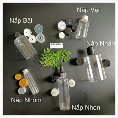 Vỏ chai nhựa vuông nắp nhấn press 100-300ml - Lọ PET trong suốt trắng, nắp bật nhỏ giọt, đựng mỹ phẩm, giá 4.500₫