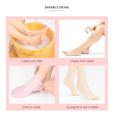 Vớ chăm sóc chân 2 đôi Gel dưỡng da Spa tẩy da chết ngừa khô nứt 28.500đ 3
