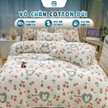 Vỏ Chăn Cotton Đũi Nhập Khẩu 2m2x2m - Mềm Mịn, Thoáng Khí, Phù Hợp Mùa Hè & Đông, 99.000 VND