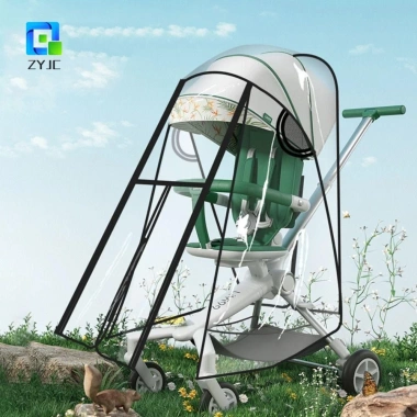 Vỏ Chống Mưa Xe Đẩy Em Bé ZYJC Trong Suốt - Chống Gió, Không Che Mắt, Du Lịch, Giá 148k