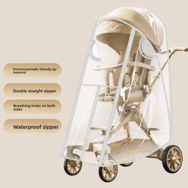 Vỏ Chống Mưa Xe Đẩy Em Bé ZYJC Trong Suốt - Chống Gió, Không Che Mắt, Du Lịch, Giá 148k 3