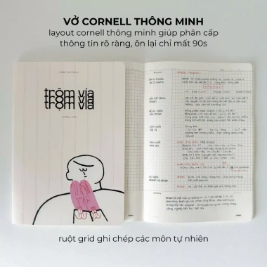 Vở Cornell 120 trang Crabit: Ruột kẻ ngang Grid, Ghi chép Trộm Vía Collection, Giá 66.000₫