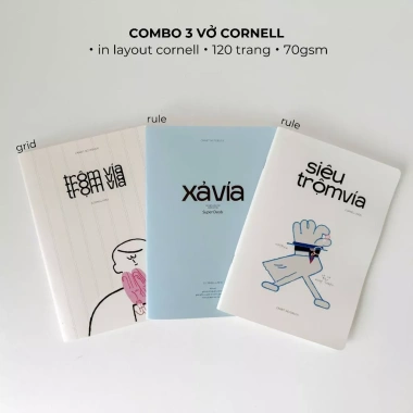 Vở Cornell 120 trang Crabit: Ruột kẻ ngang Grid, Ghi chép Trộm Vía Collection, Giá 66.000₫ 10 Vở Cornell 120 trang Crabit: Ruột kẻ ngang Grid, Ghi chép Trộm Vía Collection, Giá 66.000₫ 10