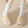 Vớ cotton dài Harajuku hút nam châm hình bàn tay unisex trắng đen – Siêu mềm 10
