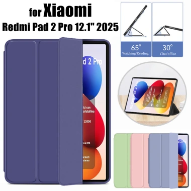Vỏ da Trifold Xiaomi Redmi Pad 2 Pro 12.1″ Lật thông minh, chống sốc, giá đỡ mặt sau
