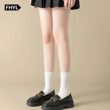 Vớ dài cotton mềm mại đến đầu gối trắng phong cách Lolita Nhật Bản cho nữ - Đa năng, giảm giá 24.000 VND