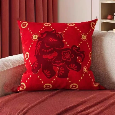 Vỏ đệm sofa lễ hội năm mới màu đỏ, tựa lưng phòng khách, cao cấp, không lõi, kèm gối ngủ - giảm 18% 8
