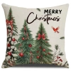 Vỏ đệm vải lanh cây thông Noel xanh lá cây - Gối sofa trang trí Giáng sinh giảm giá 2