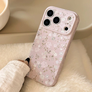 Vỏ điện thoại mềm Purple Rose Retro cho iPhone 13/14/15/16/17 Pro Max - Bảo vệ sang trọng, Giá 51.238₫