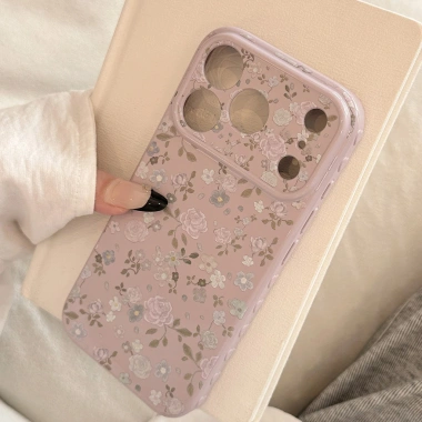 Vỏ điện thoại mềm Purple Rose Retro cho iPhone 13/14/15/16/17 Pro Max - Bảo vệ sang trọng, Giá 51.238₫
