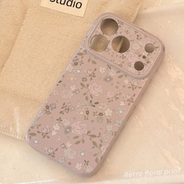 Vỏ điện thoại mềm Purple Rose Retro cho iPhone 13/14/15/16/17 Pro Max - Bảo vệ sang trọng, Giá 51.238₫