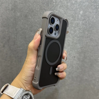 Vỏ điện thoại từ tính mờ xám phủ toàn diện cho iPhone 16 Pro Max, 15/14/13/12/11, 14Plus – bảo vệ cứng, chống rơi 4 góc, giá 139.406₫