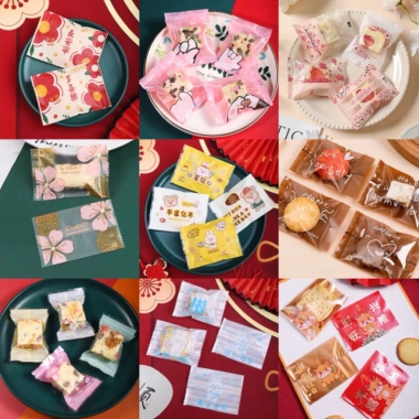 Vỏ đựng bánh 100 túi 5.5x8.5cm B5 - Cookie, bông tuyết, trà - Giá 35.000₫
