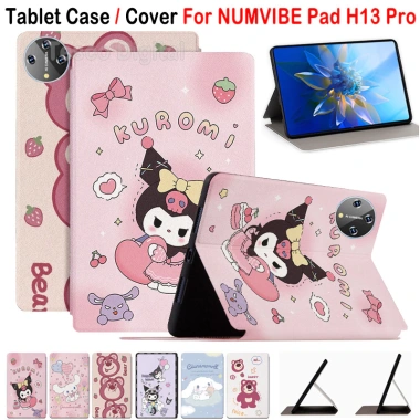 Vỏ Flip Cover PU cho NUMVIBE Pad H13 Pro - Họa tiết hoạt hình, chống sốc, trơn trượt, chống mồ hôi