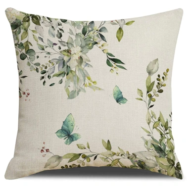 Vỏ gối 45x45 xanh lá cây Linen - Hai mặt, trang trí sofa mùa xuân, giảm giá 22% chỉ 46.119 VND