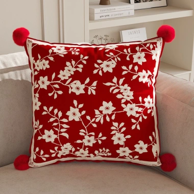 Vỏ gối 45x45cm Đỏ Lễ hội - Đệm đầu giường, Gối sofa mềm, Trang trí đám cưới, 304.665 VNĐ 7