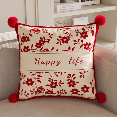 Vỏ gối 45x45cm Đỏ Lễ hội - Đệm đầu giường, Gối sofa mềm, Trang trí đám cưới, 304.665 VNĐ 8