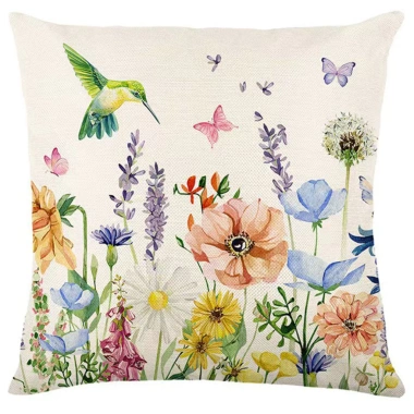 Vỏ gối chim hoa xanh 40x40/45x45 - Trang trí sofa trừu tượng, giá chỉ 46.982đ 2