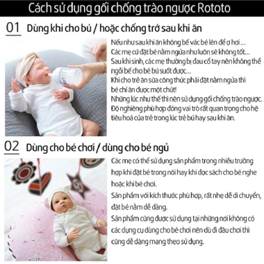 Vỏ gối chống trào ngược Ripple Rototo Bebe gợn sóng ALADDINVINA - Giá 560.500₫ 4