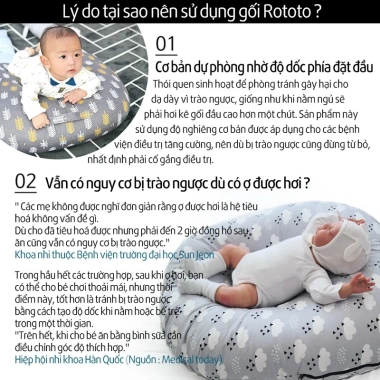 Vỏ gối chống trào ngược Ripple Rototo Bebe gợn sóng ALADDINVINA - Giá 560.500₫ 9