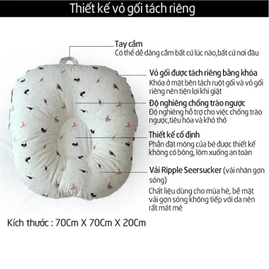 Vỏ gối chống trào ngược ruột chữ C Cotton Lụa RototoBebe - Giá chỉ 850.000 VNĐ 6 Vỏ gối chống trào ngược ruột chữ C Cotton Lụa RototoBebe - Giá chỉ 850.000 VNĐ 6