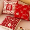 Vỏ gối cotton 45x45 cm màu đỏ - Trang trí sofa lễ hội, mềm mại, giá chỉ 43.439₫ 2