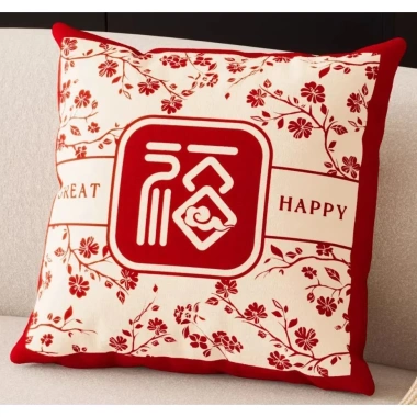 Vỏ gối cotton 45x45 cm màu đỏ - Trang trí sofa lễ hội, mềm mại, giá chỉ 43.439₫ 9