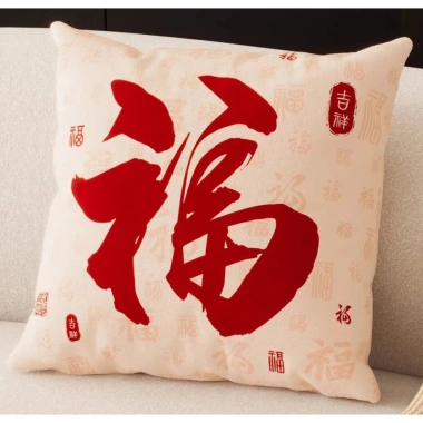 Vỏ gối cotton 45x45 cm màu đỏ - Trang trí sofa lễ hội, mềm mại, giá chỉ 43.439₫ 10