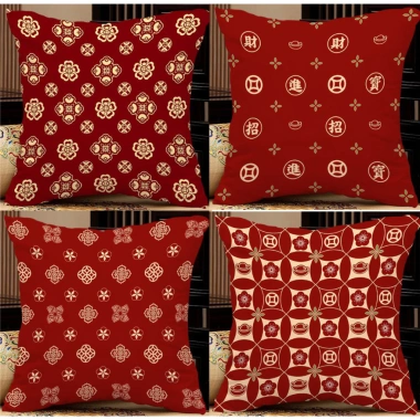 Vỏ gối Cotton CNY 60x60, 45x45, 40x40 - Trang trí sofa năm mới, giá ưu đãi 43.439₫