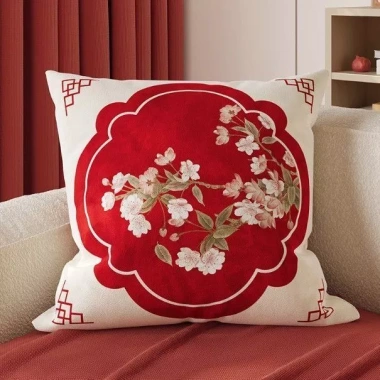 Vỏ gối cotton CNY màu đỏ 60×60 cm - Trang trí sofa, nhà cửa, giảm giá 43.439₫
