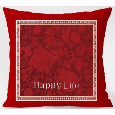 Vỏ gối cotton Happy Life 65×65 – Trang trí sofa nhà năm mới, giá ưu đãi 43.439₫