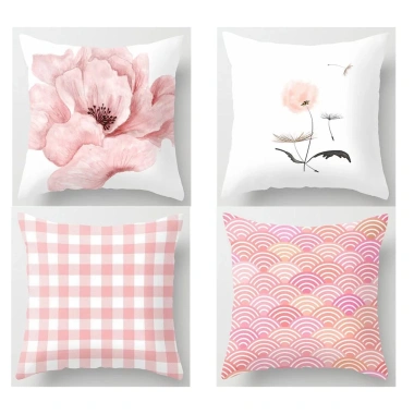 Vỏ gối cotton hoa hồng hai mặt 40×40 - Trang trí nghệ thuật sofa, nhà, văn phòng, giường ngủ - Giá ưu đãi 43.439 VND