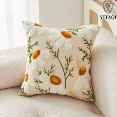 Vỏ Gối Cotton Họa Tiết Hoa Sang Trọng Trang Trí Sofa và Giường Giá Ưu Đãi 131k