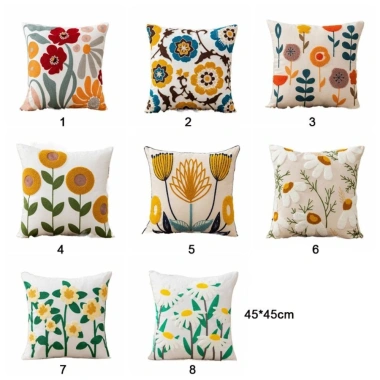 Vỏ Gối Cotton Họa Tiết Hoa Sang Trọng Trang Trí Sofa và Giường Giá Ưu Đãi 131k