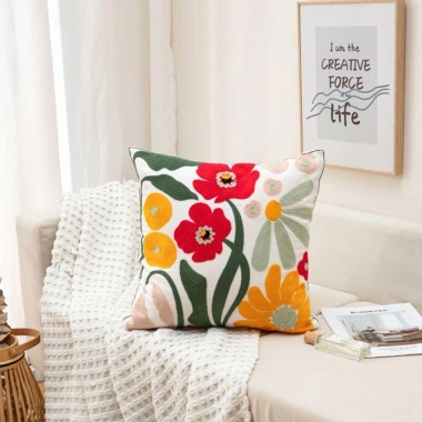 Vỏ Gối Cotton Họa Tiết Hoa Sang Trọng Trang Trí Sofa và Giường Giá Ưu Đãi 131k