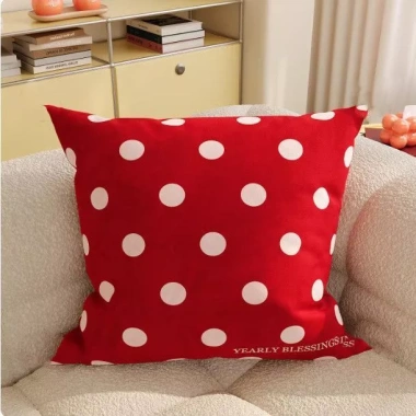 Vỏ gối cotton lưới đỏ 70×70, 65×55, 45×40 - Trang trí sofa lễ hội, giảm giá 20%
