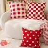 Vỏ gối cotton lưới đỏ 70×70, 65×55, 45×40 - Trang trí sofa lễ hội, giảm giá 20% 9